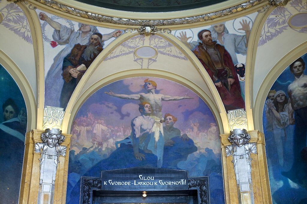 The Municipal House (Obecní Dum) Ceiling by Alphonse Mucha, Prague