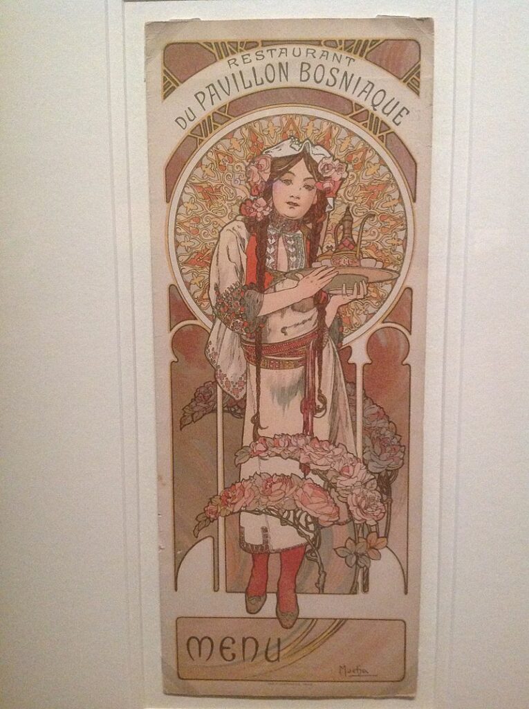 800px-Menu_for_Bosnia_Pavillion_by_Alfons_Mucha_1900