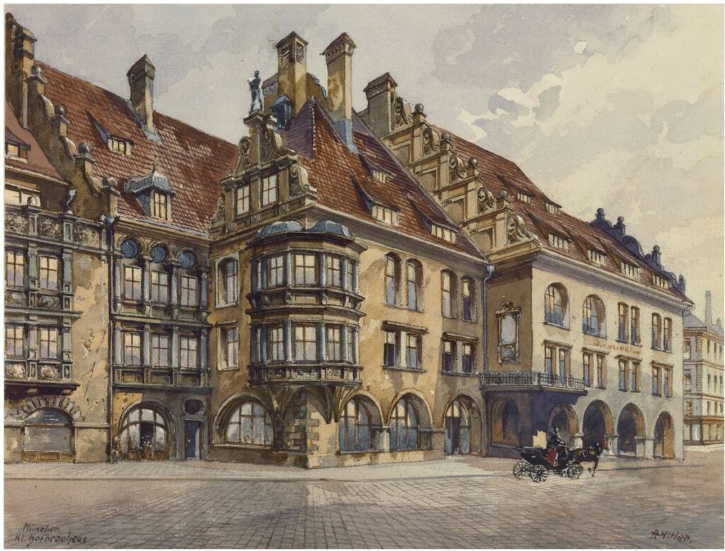 Hitler_Watercolor_-_Munich_Royal_Hofbräuhaus